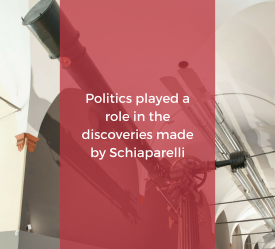 Politics played a role in the discoveries made by Schiaparelli